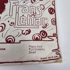 vintage sheet music « GOLD and SILVER VALSE » by FRANZ LEHAR 1932