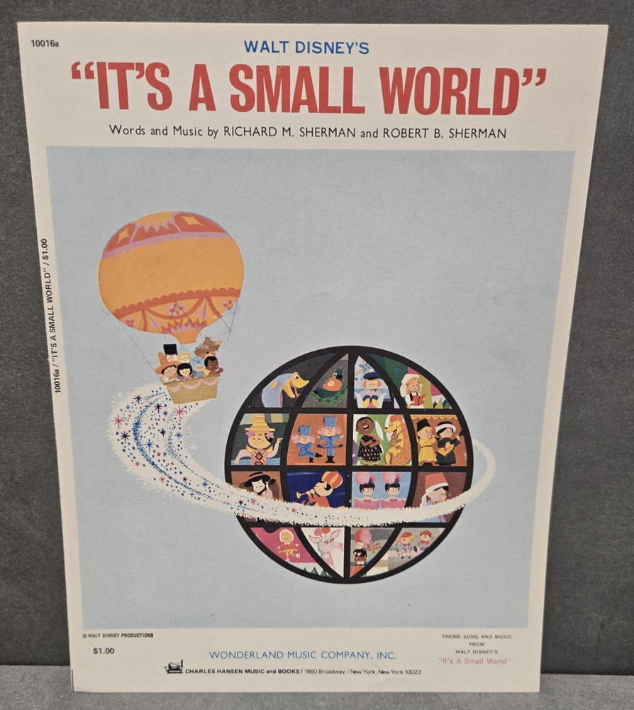 1963 Walt Disney&rsquo;s It&rsquo;s A Small World Sheet Music By Richard & Robert Sherman