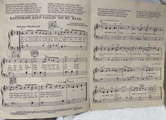 RAINDROPS KEEP FALLIN&rsquo; ON MY HEAD, BRIMHALL PIANO VINTAGE 1969 SHEET MUSIC