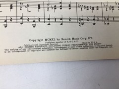 vintage sheet music, titled « There&rsquo;s YES! YES! in Your Eyes » *multiple copies av