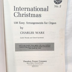 Theodore Presser Co INTERNATIONAL CHRISTMAS For Organ Music Book Lyrics Chords