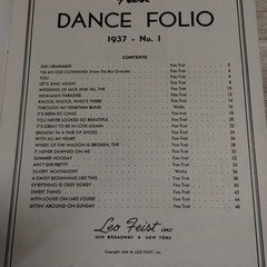 Vintage Sheet Music Book 1937 Dance Folio No. 1 Piano w/Guitar 56 Pages