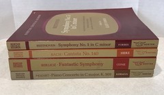 NORTON CRITICAL SCORES Bach, Berlioz, Mozart, Beethoven LOT OF 4 Paperbacks VG+
