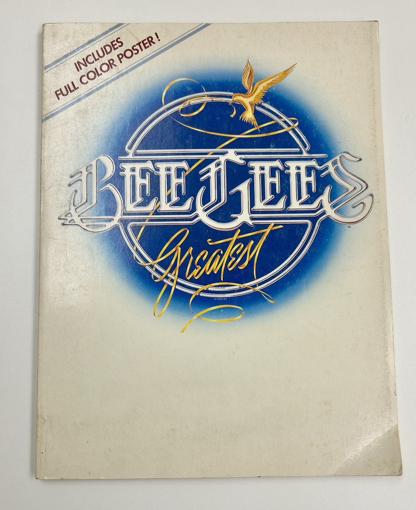 Bee Gees Greatest Hits Songbook Sheet Music Chords Vintage 1980 Book w/Poster!