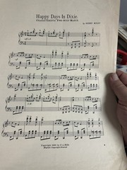 1896 11×14 Ragtime sheet music HAPPY DAYS IN DIXIE by Kerry Mills
