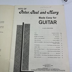 Hits of Peter Paul and Mary Made Easy for Guitar Sheet Music 1965