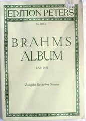 Brahms Album Band III Ausgabe fur tiefere Stimme Edition Peters #3691b