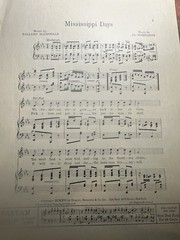 11×14 1916 Al Piantadosi Ragtime Sheet Mississippi Days