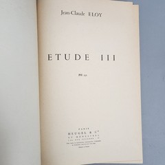 Jean-Claude Eloy – Etude III for Orchestra – Score and Parts