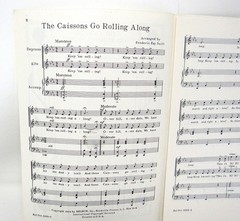 The Caissons Go Rolling Along Sheet Music SA 1954 Piano Female Voices Army