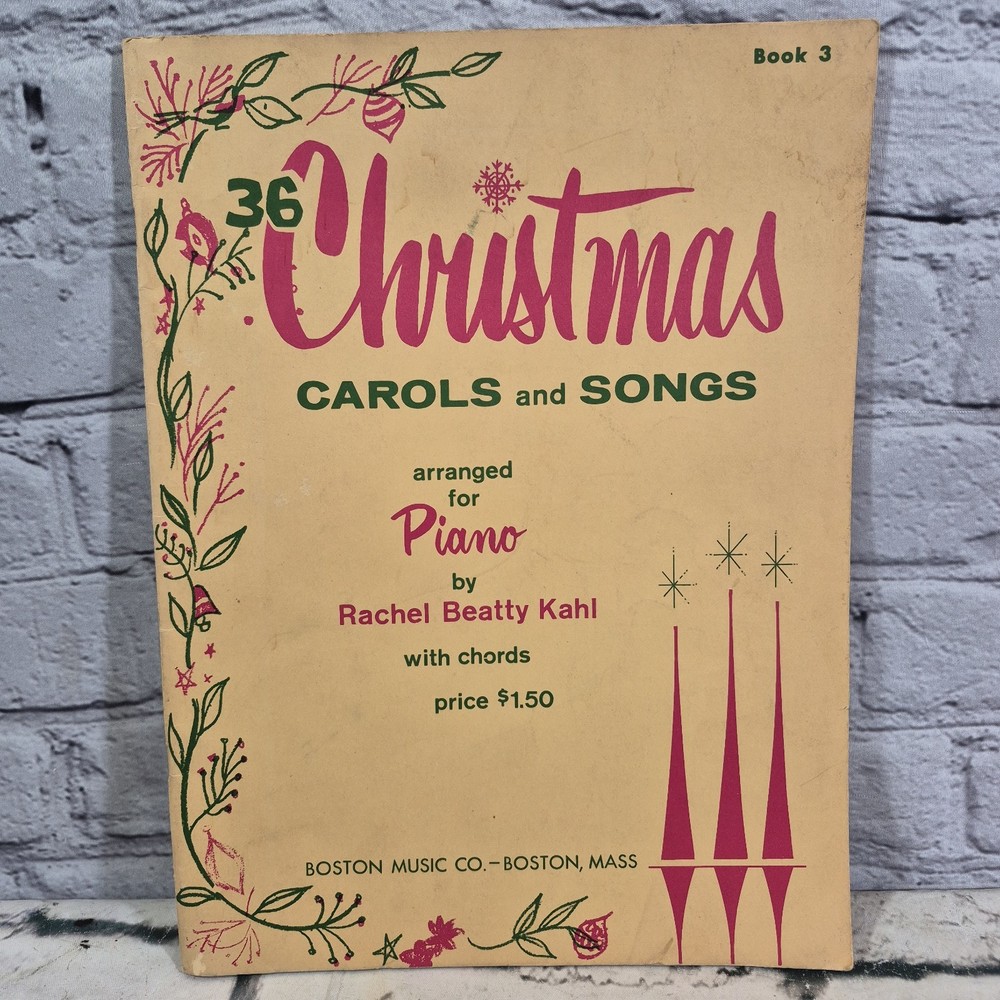 Vtg 1965 Christmas Carols Sheet Music Book Piano Book 3 Boston Music Company