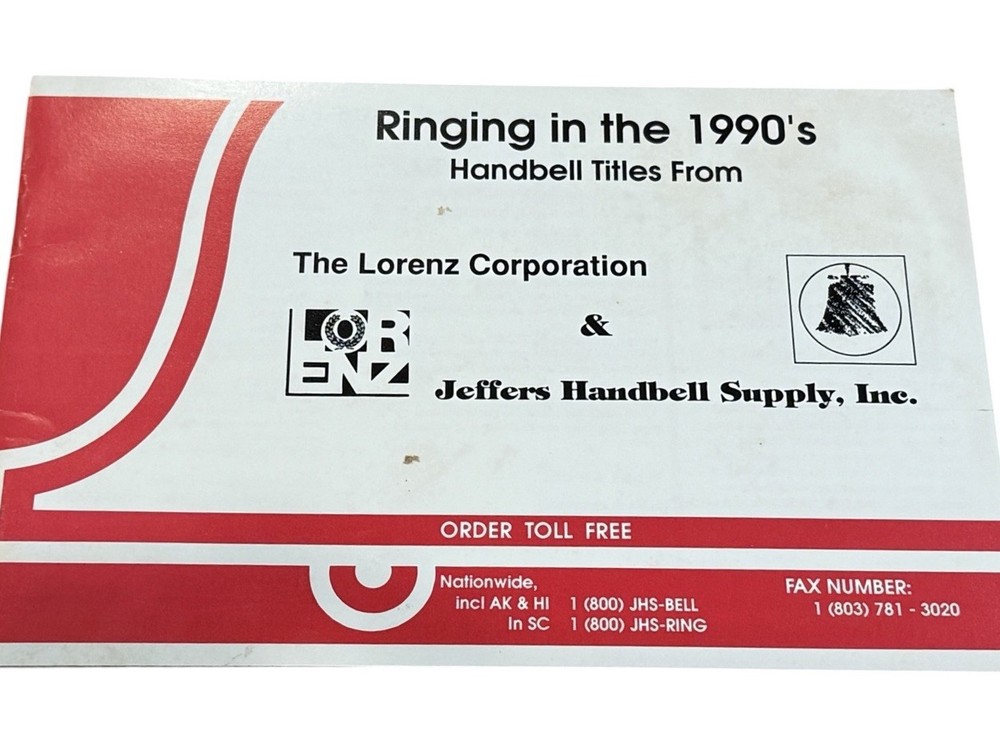 Lorenz Handbell Organ Encores Sheet Music Lot 1989-1990s Christian