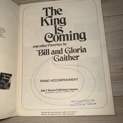 Vtg The King is Coming Trumpet Clarinet Sax Trom Bb Instruments Gaither Songbook