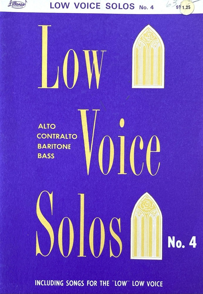 Low Voice Solos No 4 by Stringfield & Hawkins Sheet Music 1960 Paperback
