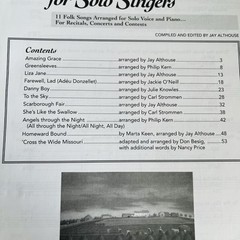 Folk Songs for Solo Singers Vol 1 Medium High Voice Book Jay Althouse Alfred