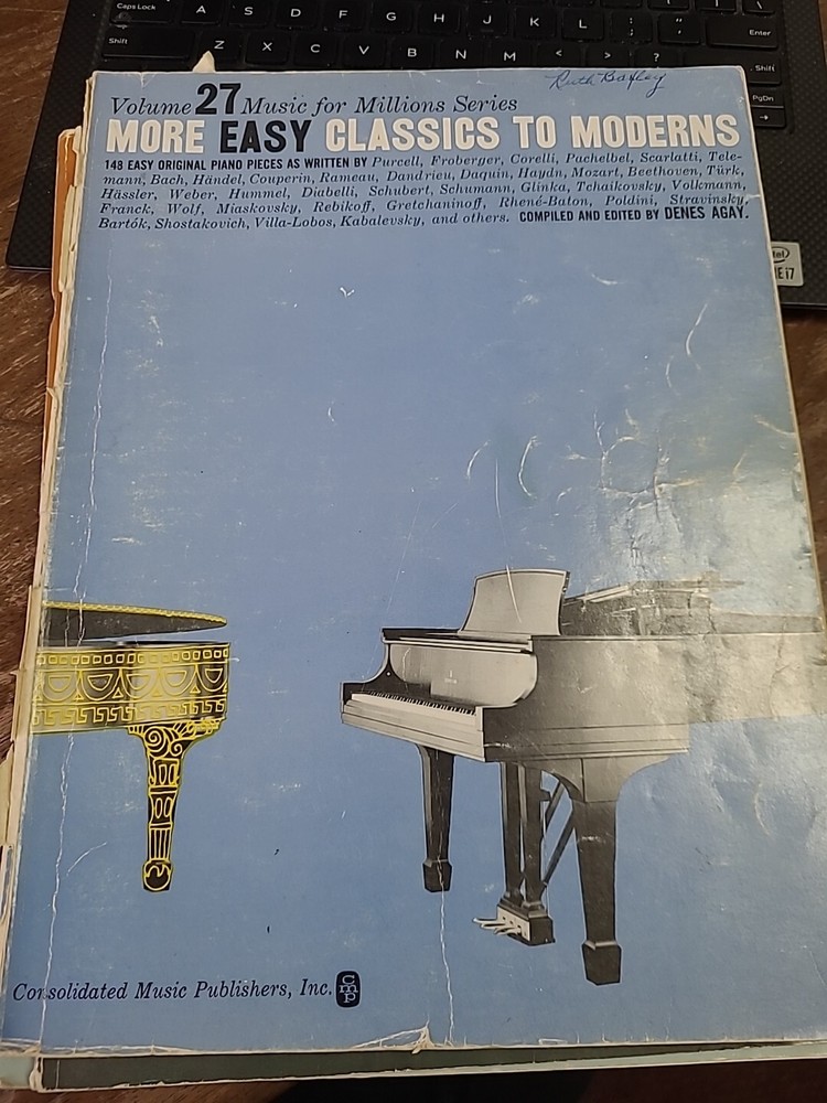More Easy Classics To Moderns », Vol.27, 148 Easy Piano Pieces, 160 pages