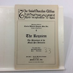 Requiem Plainchant Voice part Douglas Saint Dunstan Edition Songbook 1922