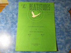 ANTIQUE THE BEATITUDES SHEET MUSIC Albert Hay Malotte HIGH VOICE 1938 VGC