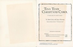Tiny Tim&rsquo;s Christmas Carol Musical Play Complete Score & Chorus Part 1981 Leisy