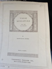 Valse Miniature Pianoforte Montague Ewing Theodore Presser Sheet Music 1927 T142