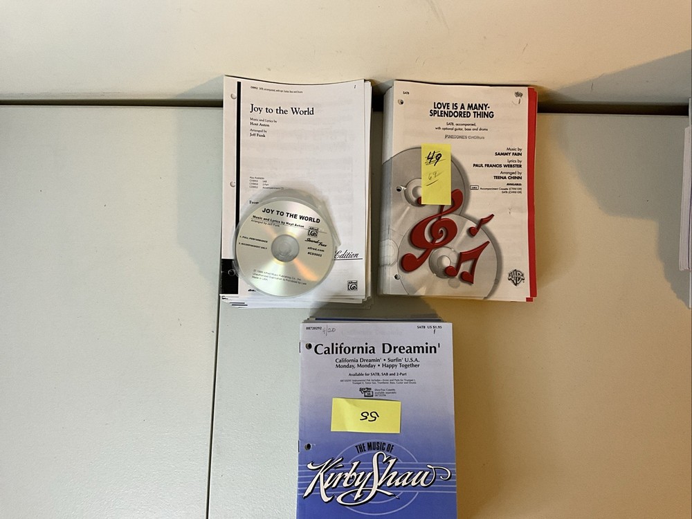 Large Lot Of SATB Choral Sheet Pop 50s 60s 70s Music Accompaniment CD VGUC