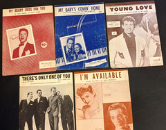 1950&Prime;s VTG Lot of 5 Sheet Lyrics Words Music