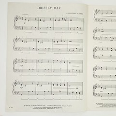 Vintage 1990 Drizzly Day Piano Solo Sheet Music by Lois Rehder Holmes