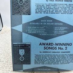 Award Winning Songs Paul Francis Webster Sheet Music Book Robbins Music 1967