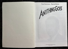 Anything Goes Musical Vocal Selections Cole Porter Sheet Music Songbook 1988