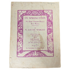 The Butterfly In Springtime Piano Sheet Music 1948 N Louise Wright Grade 3 4 Vtg