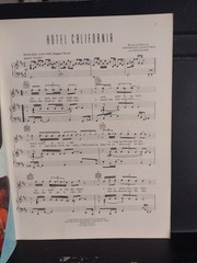 EAGLES Songbook HOTEL CALIFORNIA Piano Guitar Vocal Color Photos 1977 Very Good