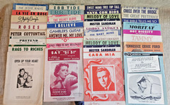 Lot of 33 1950s Sheet Music Slightly Boogie Say Si Si The Great Pretender & more