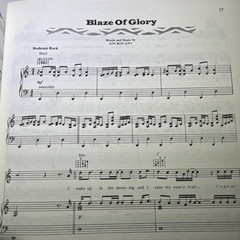 BLAZE OF GLORY Sheet Music 1990 Jon Bon Jovi Guitar Piano Rock w/ Poster