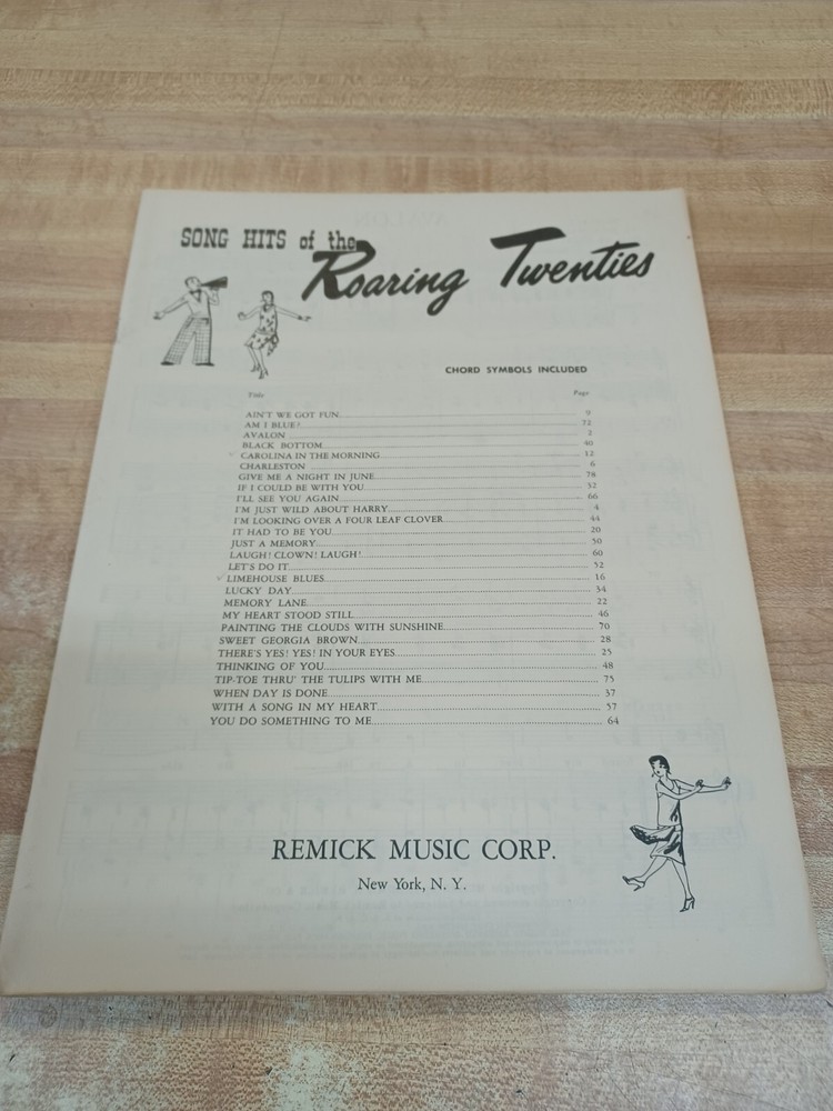 Song Hits of the Roaring Twenties 20&rsquo;s Sheet Music Book 80 Pages by Remick Music
