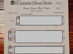 Choral Music « Drop, Drop, Slow Tears » SATB Harold Flammer Choral Series No 84790