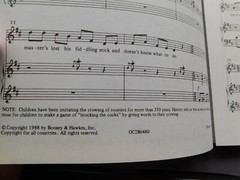 Cock-a-doodle-doo! – 1988 sheet music – 2 pt Treble Vocal & Piano- Betty Bertaux