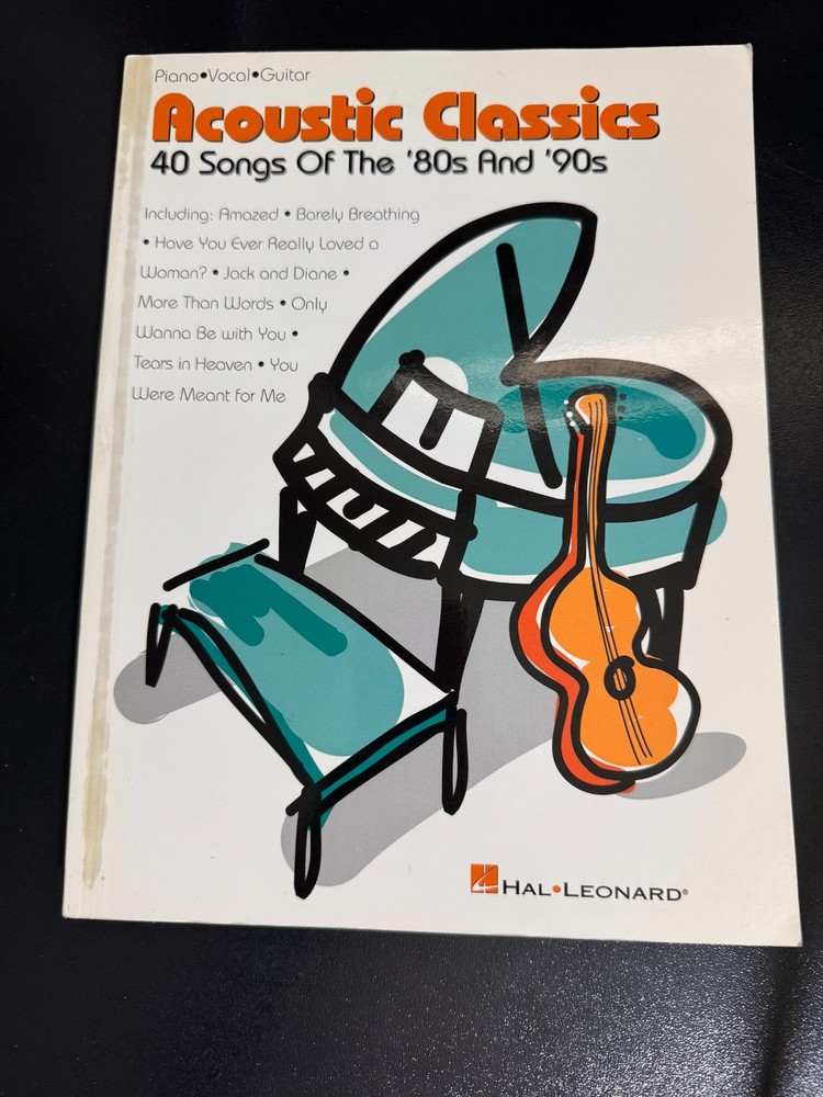 Hal Leonard Acoustic Classics Songbook 40 Songs 80s 90s Piano Vocal Guitar