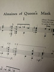 Almaines Of Queens Mask Makuta Zen-on Classical Guitar Sheet Music 1967