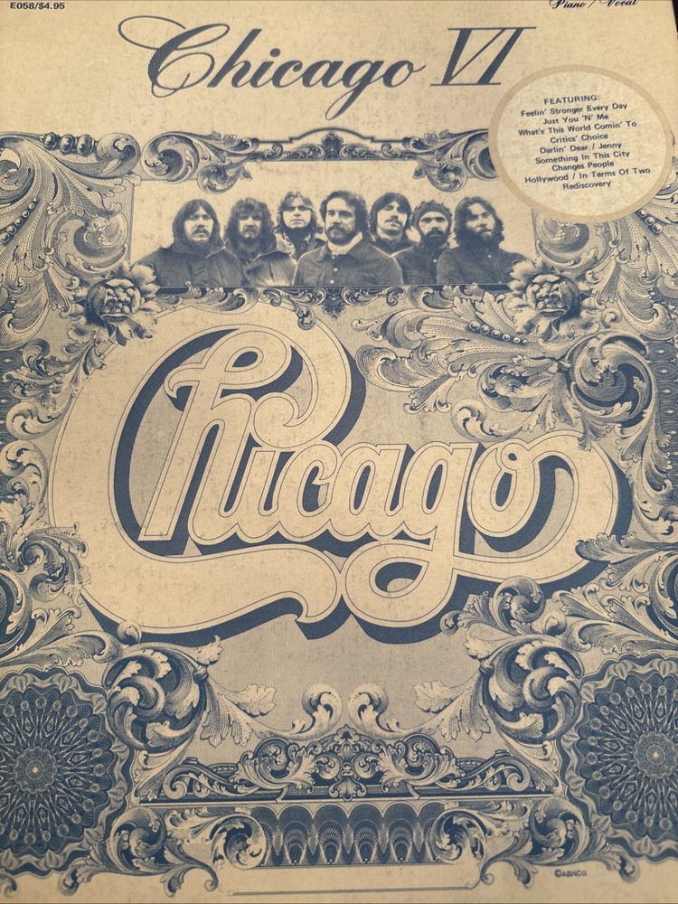 CHICAGO VI Songbook Sheet Music SEE FULL LIST FEELIN STRONGER JUST YOU N ME +