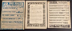 1918 (2) 1933 Vintage Lot of 3 Sheet Lyrics Words Music