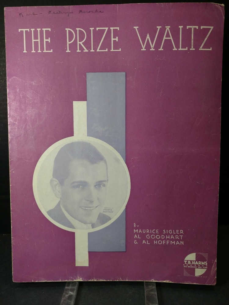 The Prize Waltz Piano Ukulele 1930&rsquo;s Sheet Music F1E