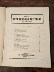Witmark Hits Through the Years, Words and Music Complete; Piano and Vocal 1951