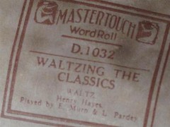 *Antique Player Piano Roll – Music Roll – “Waltzing The Classics” Waltz – SALE!!