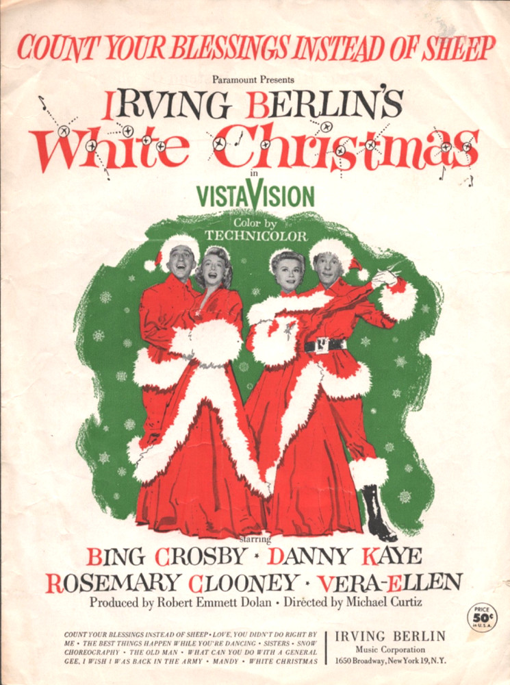 1952 BING CROSBY Irving Berlin film sheet music WHITE CHRISTMAS « Count Sheep »