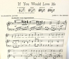 If You Would Love Me Sheet Music 1914 Piano Words Poem Intermediate US Seller