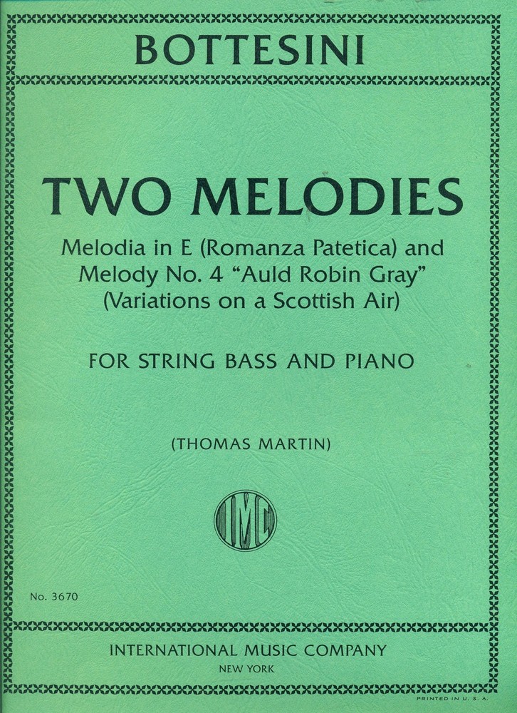 TWO MELODIES-ROMANZA PATETICA/VARIATIONS ON SCOTTISH AIR-STRING BASS/PIANO BOOK