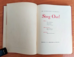 Sing Out! A Singing School Illustrated Edition 1950 Music Notes Vintage Book