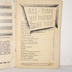Vintage WWII Era 1943 All Time Hit Parade Song Folio Sheet Music Book 24 Songs