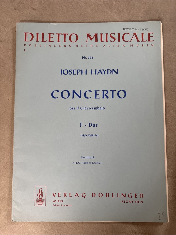 Haydn Concerto F Major Hon. XVIII:F2- Diletto Musicale Doblinger Parts & Cembalo