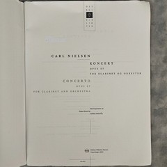 Nielsen Clarinet Concerto Op 57 WH30643 Piano Score Solo Part 2003 Sheet Music